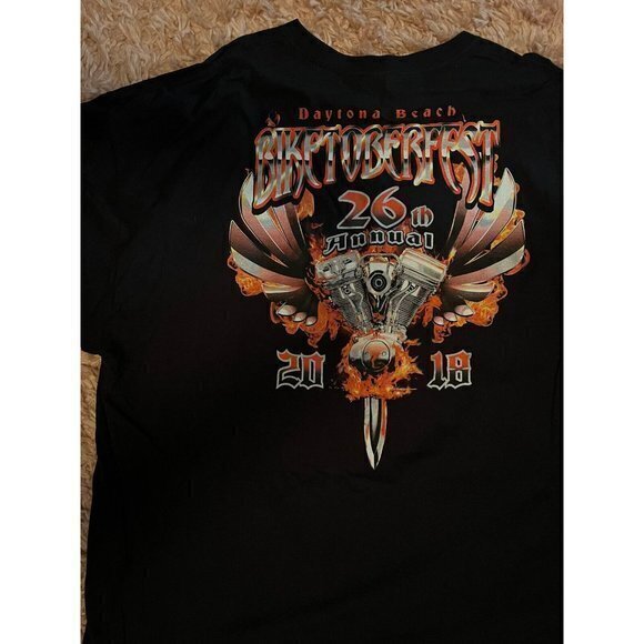 NWOT 2018 Biketoberfest 26th Annual Biker Daytona Beach Mens 3XL Gilman Tshirt - Picture 6 of 8